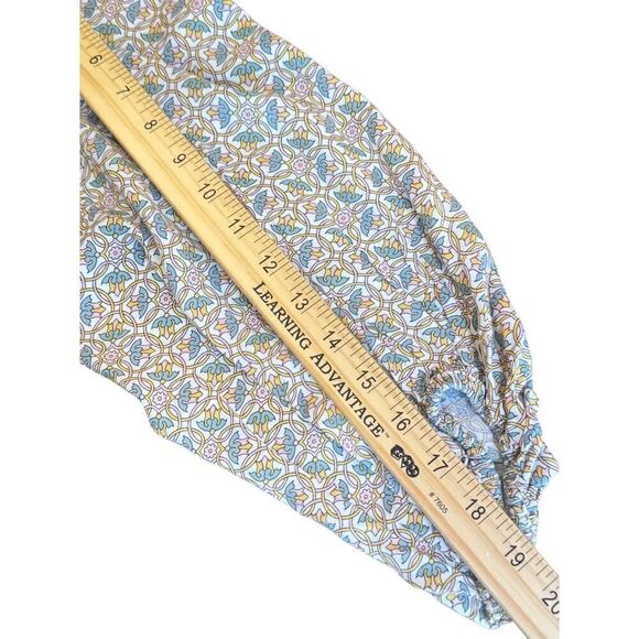 Max Studio Women’s Blouse L Boho Floral Geometric Print Top Rayon Long Sleeve - Picture 7 of 11